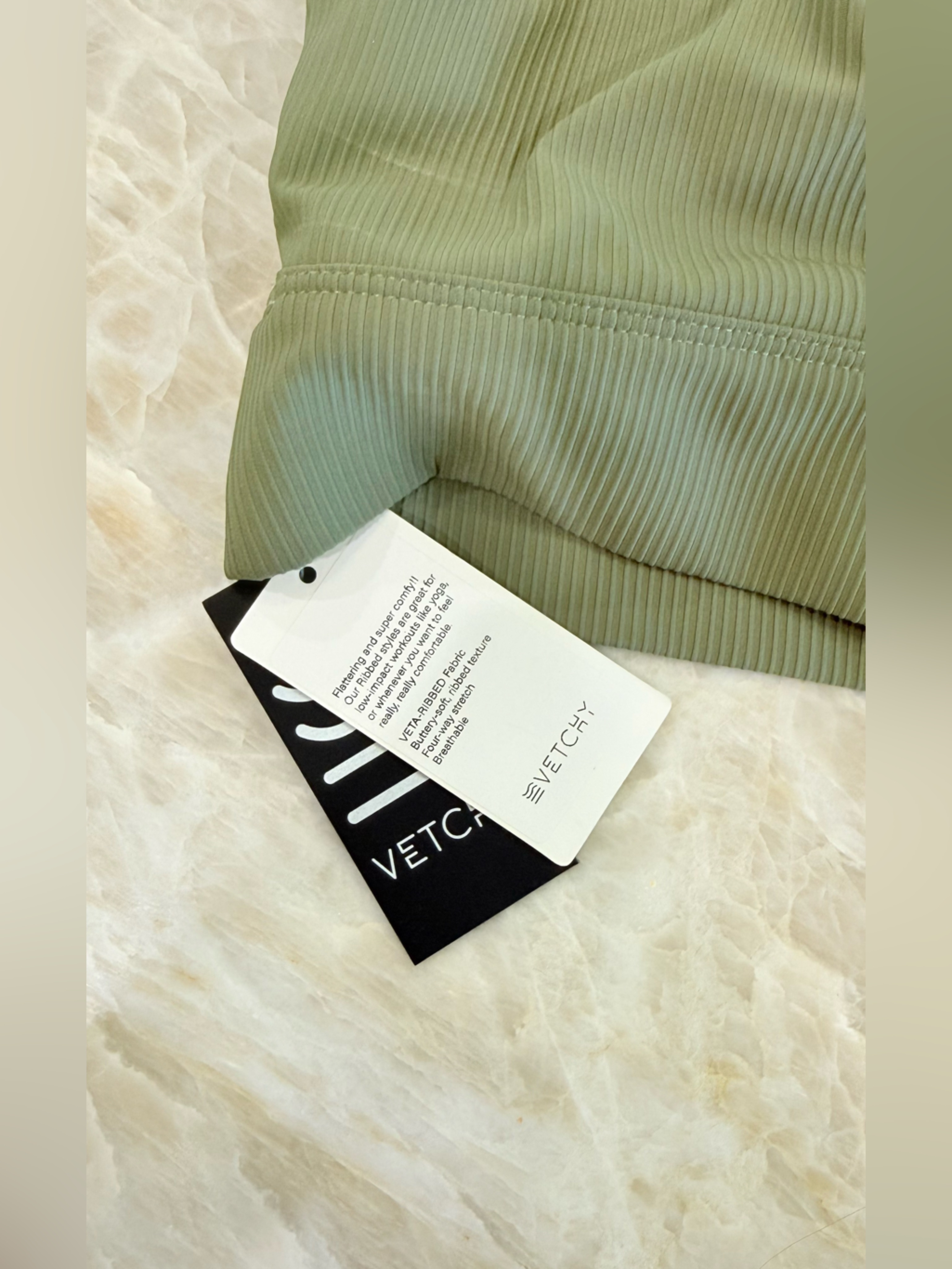 Nwt Vetchy Melrose Army Green Ribbed Sports Bra — image 3 of 3